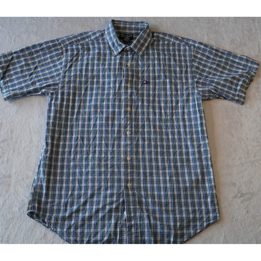 Ralph Lauren Polo Jeans Company Short Sleeve Shirt Plaid Multicolor Men's XL‎